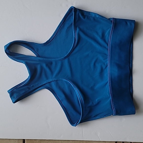 Sports Bra Gymshark Enhanced Cutout shoulders Blue SZ M - Picture 7 of 11